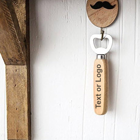 Personalized Wood Handle Bottle Opener