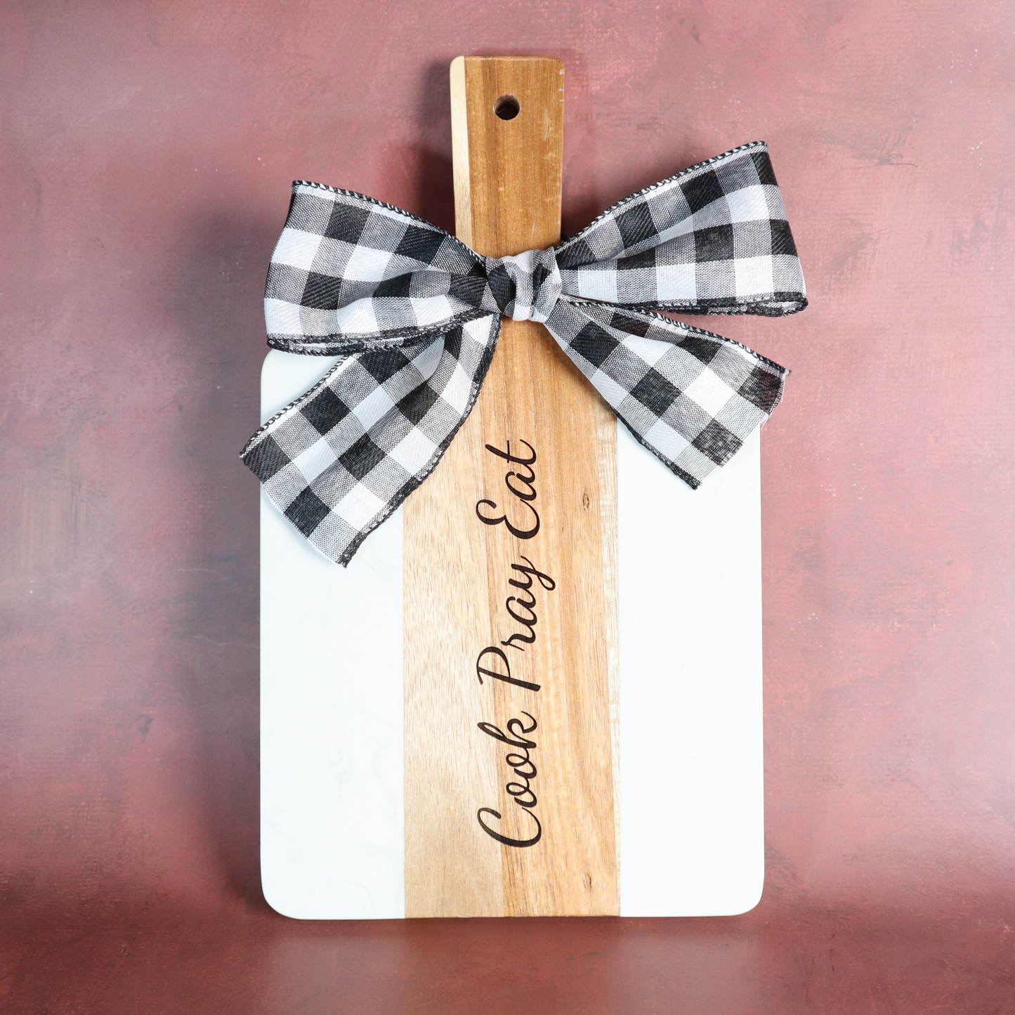 Personalized Acacia Marble Wood Cutting Board