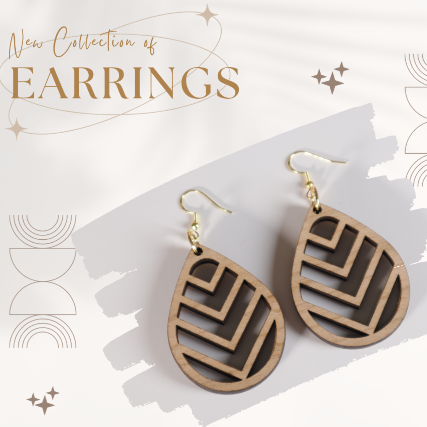 Lightweight Handmade Teardrop Wood Earrings