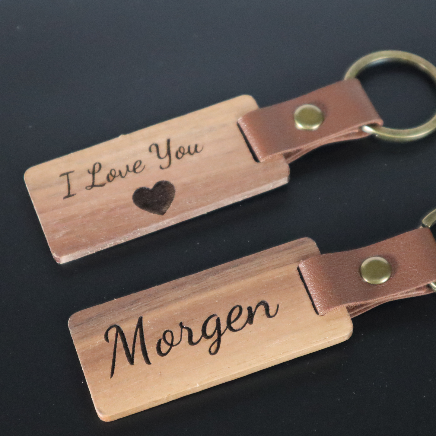 Personalized Engraved Walnut Key Chain