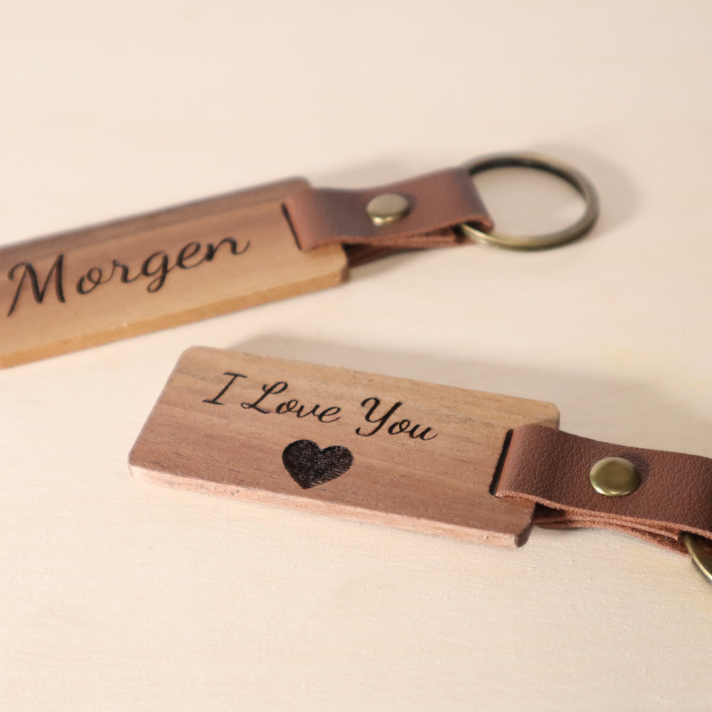 Personalized Engraved Walnut Key Chain