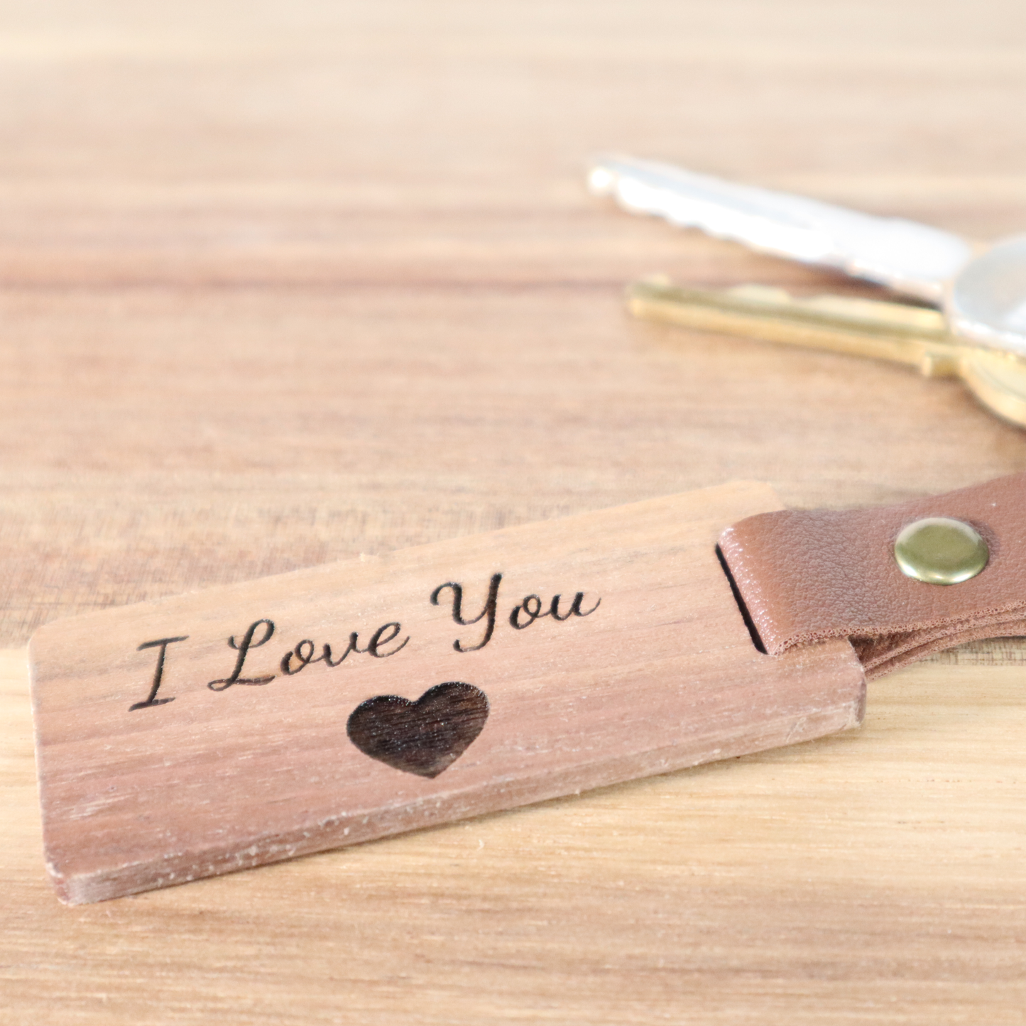 Personalized Engraved Walnut Key Chain