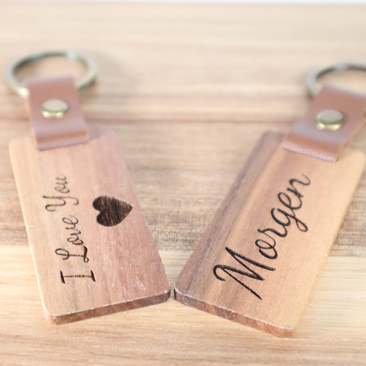 Personalized Engraved Walnut Key Chain