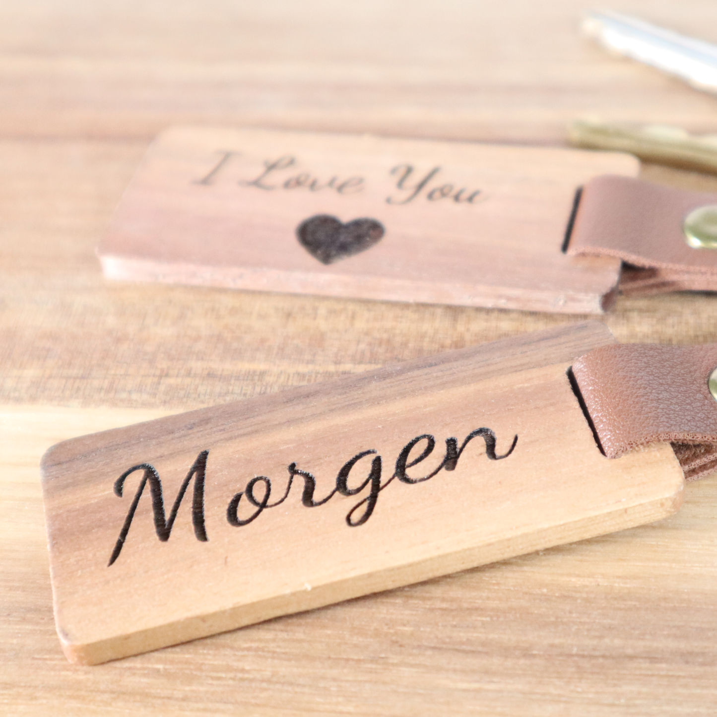 Personalized Engraved Walnut Key Chain