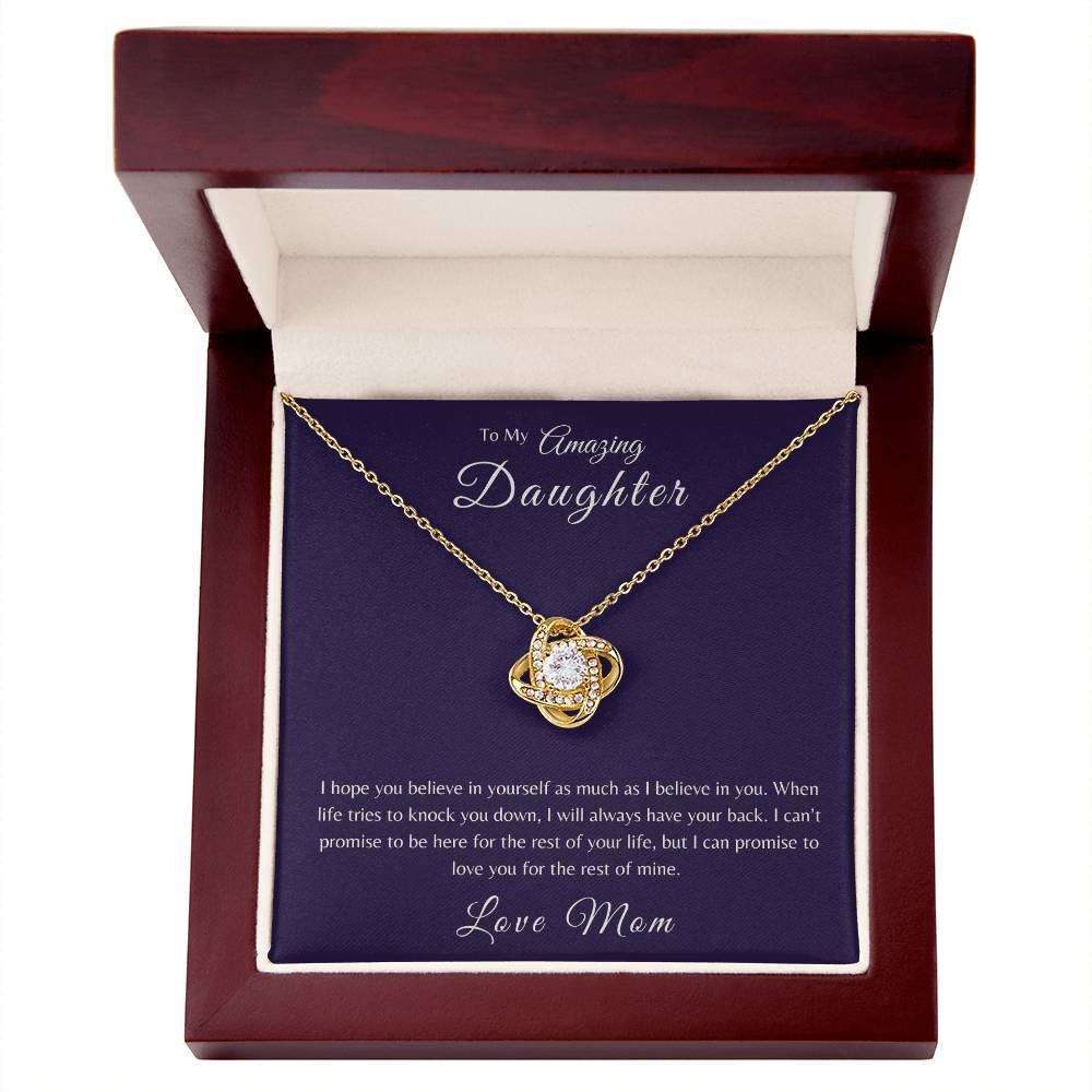 To My Daughter | When Life Tries To Knock You Down Love Knot Necklace