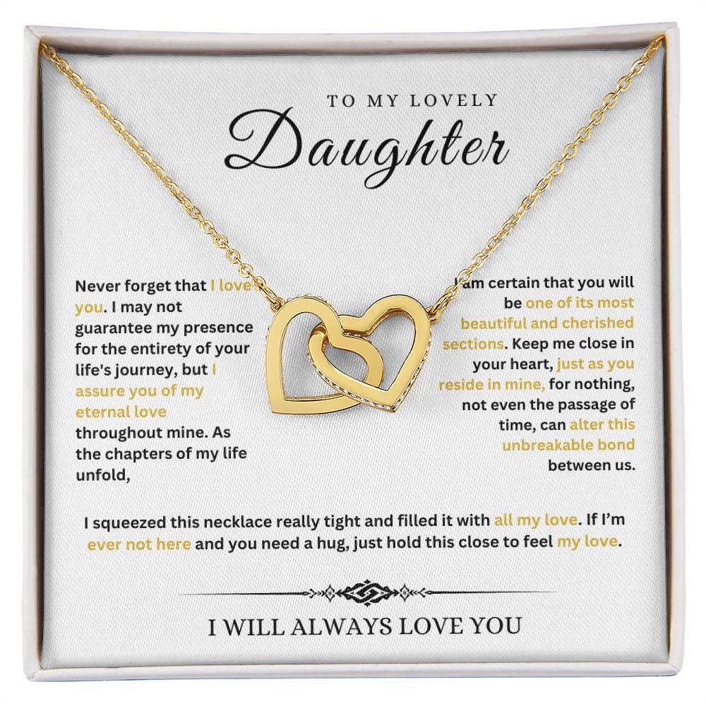 To My Lovely Daughter | Interlocking Hearts Necklace