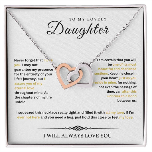 To My Lovely Daughter | Interlocking Hearts Necklace