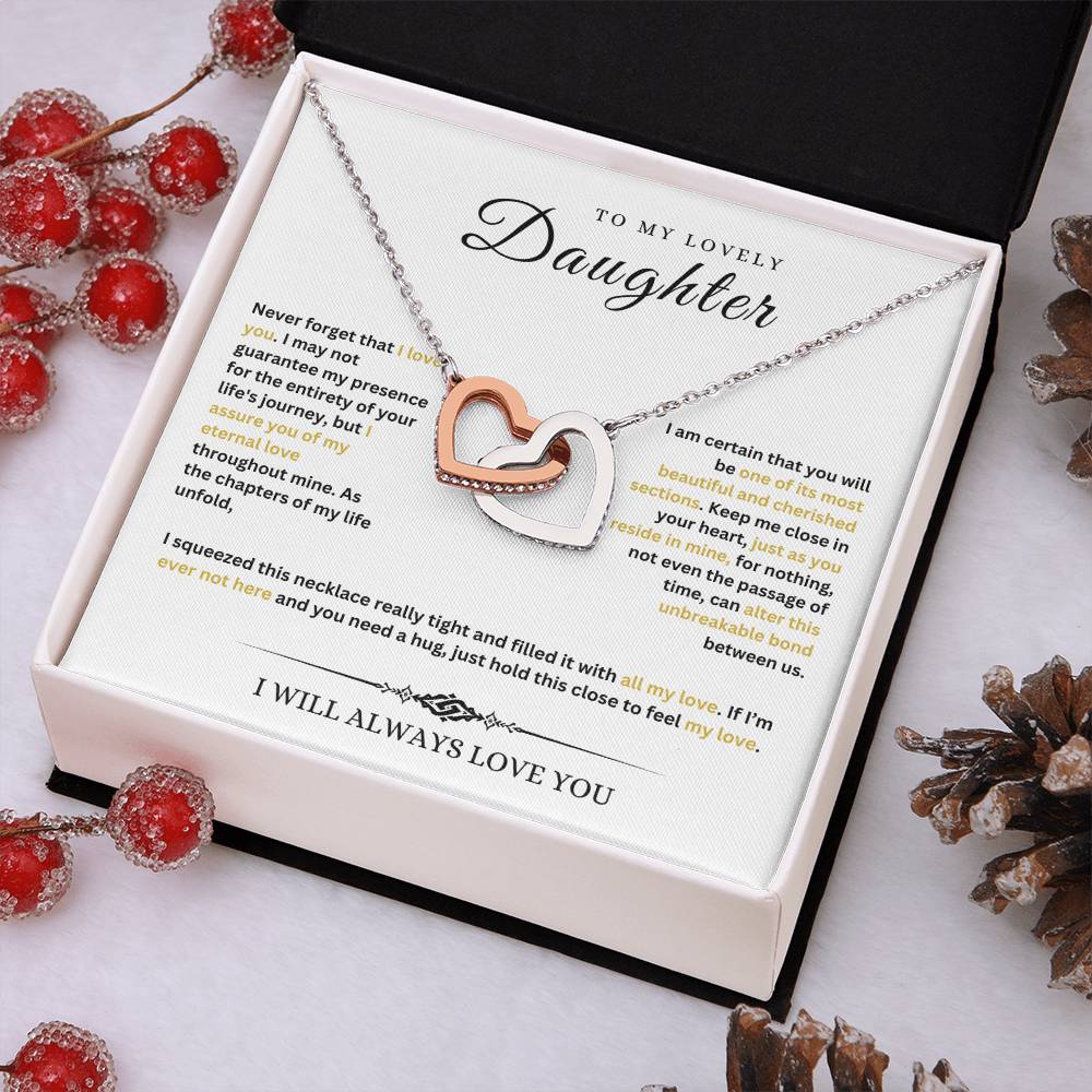 To My Lovely Daughter | Interlocking Hearts Necklace