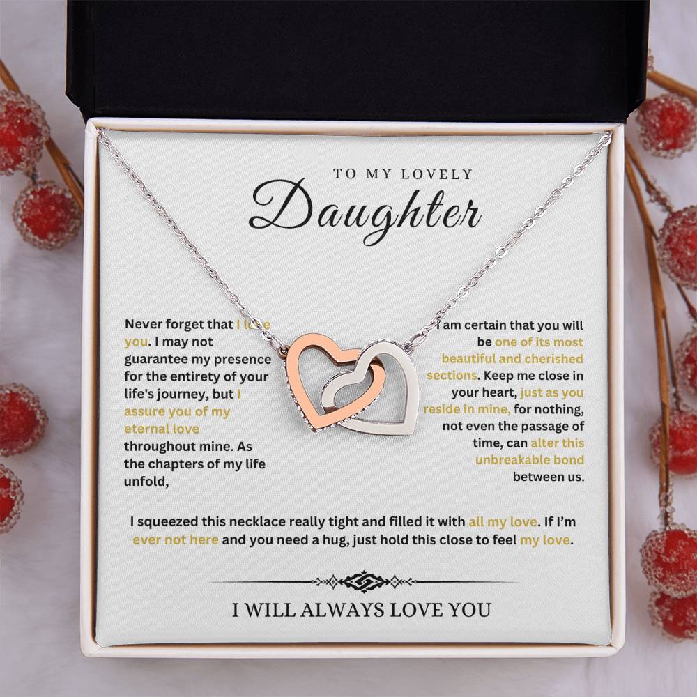 To My Lovely Daughter | Interlocking Hearts Necklace