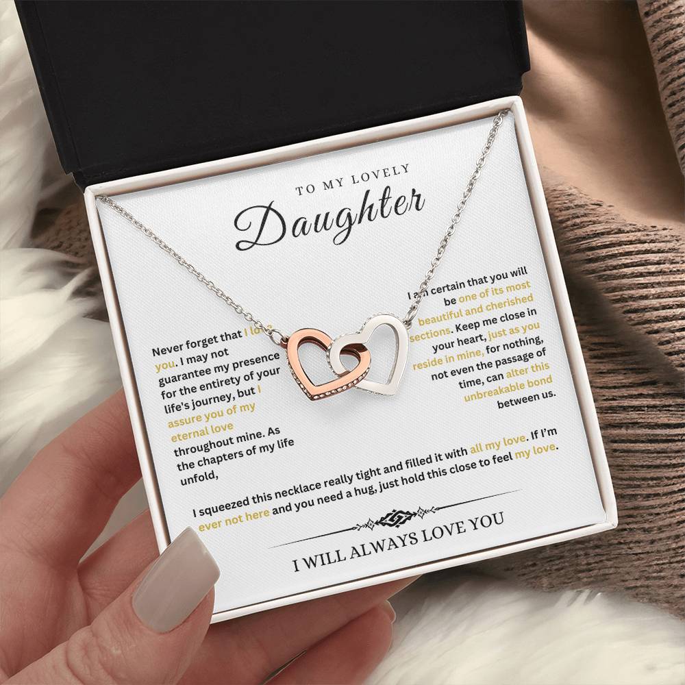 To My Lovely Daughter | Interlocking Hearts Necklace