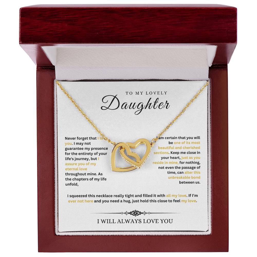 To My Lovely Daughter | Interlocking Hearts Necklace