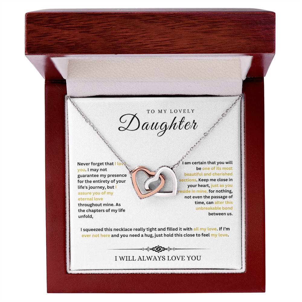 To My Lovely Daughter | Interlocking Hearts Necklace