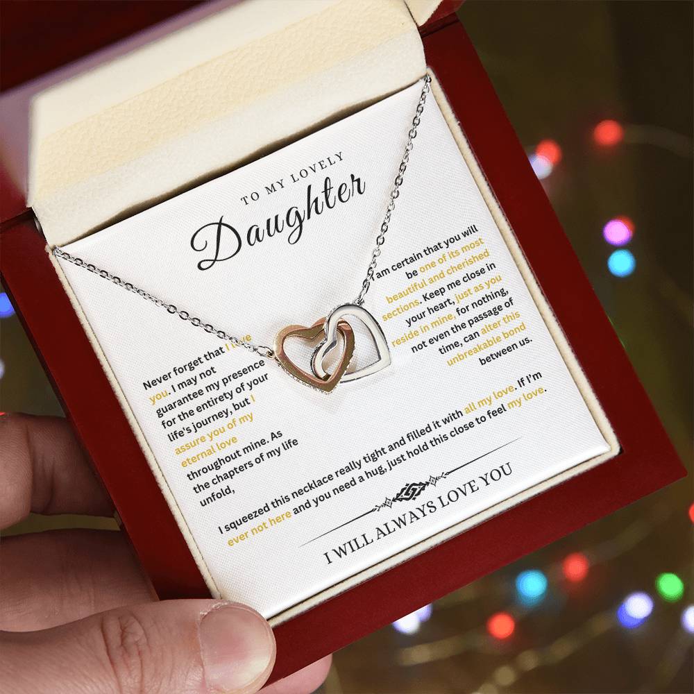 To My Lovely Daughter | Interlocking Hearts Necklace